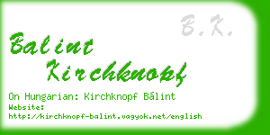 balint kirchknopf business card