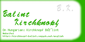 balint kirchknopf business card